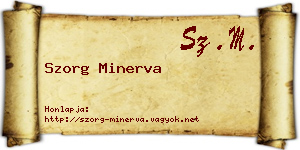Szorg Minerva névjegykártya